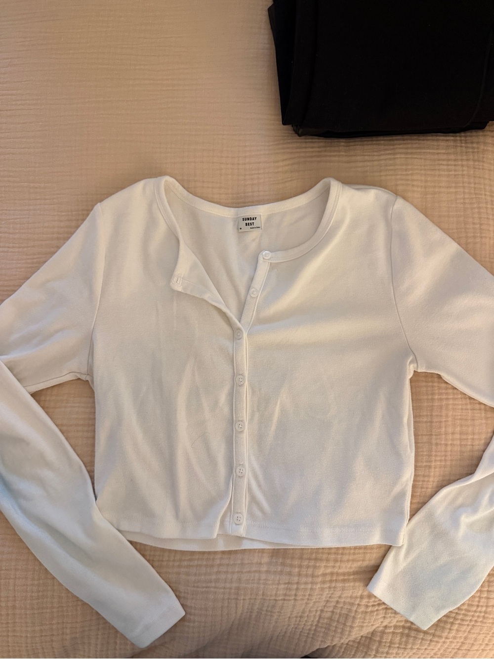 Sunday Best Cream Cropped Button-Up Cardigan Sweater